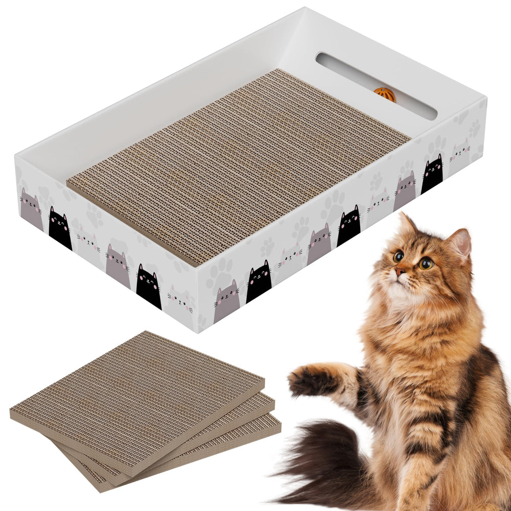 GWORLD 3in1 cat scratcher bed ball toy offers interactive play and comfy rest for indoor cats.