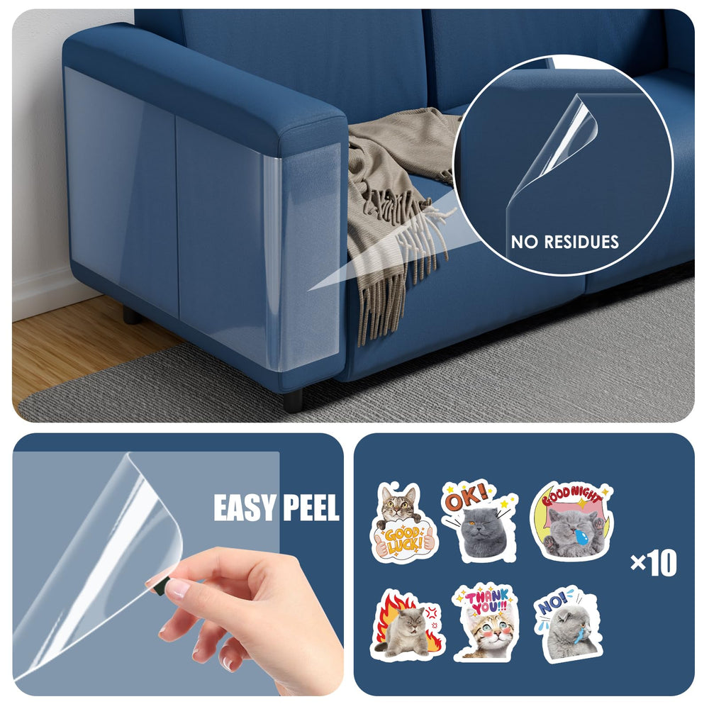 GWORLD cat scratch guard adhesive no-trace demonstrates secure, mess-free furniture protection.
