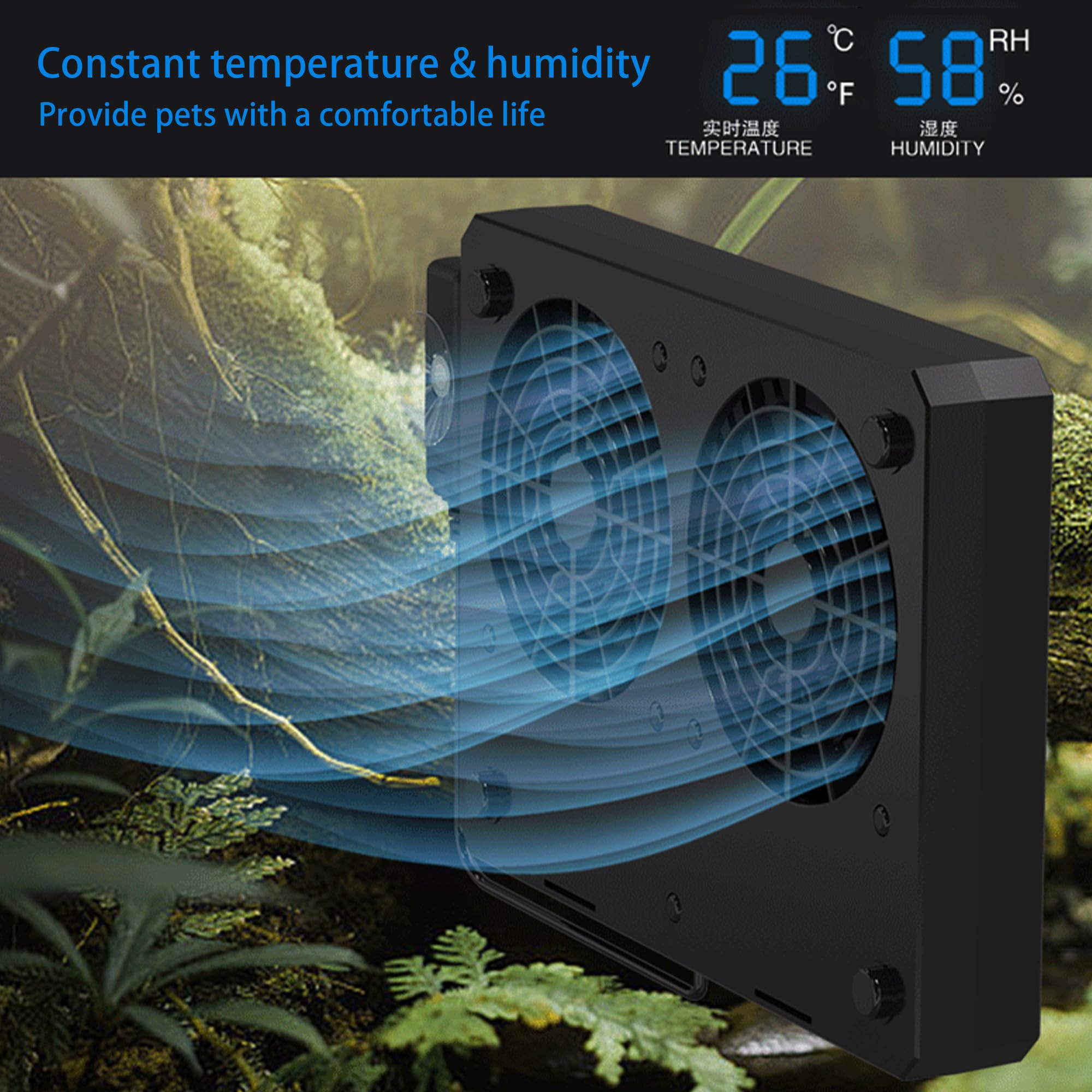 GxiaoAn reptile fan internal setup shows easy installation
