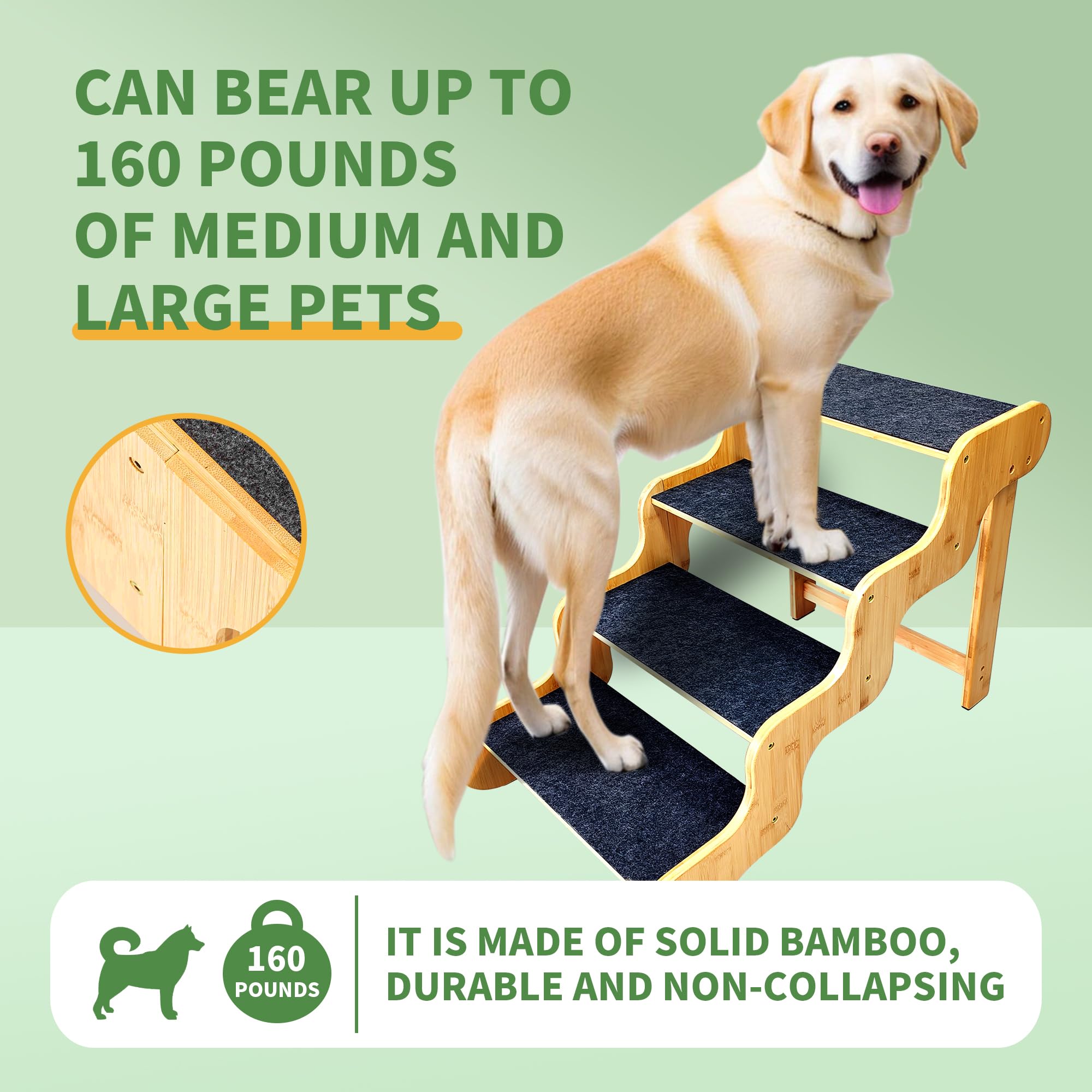 GXONE dog stairs with triangular stability for steady climbs.