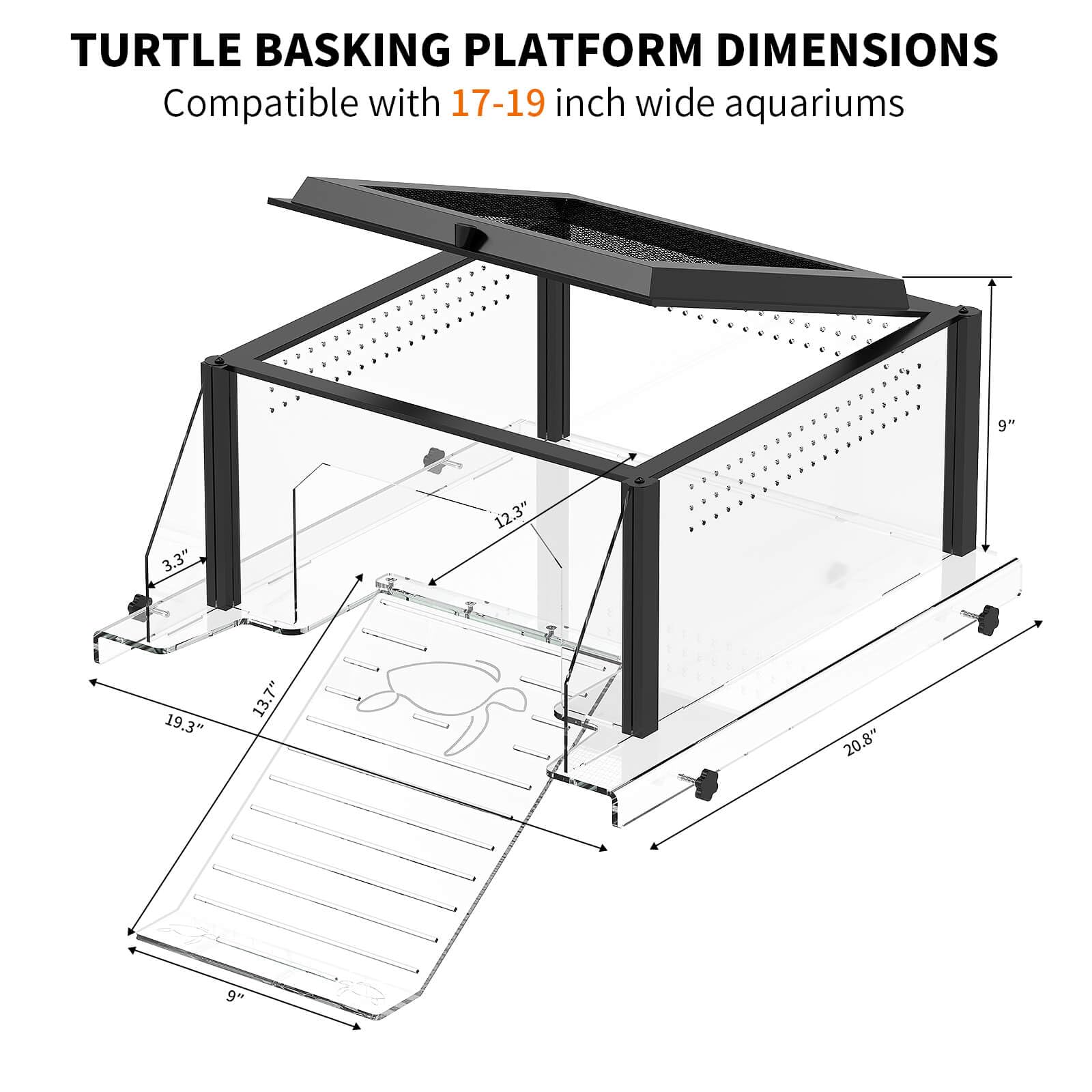 GYACS upgraded turtle basking platform detachable design allows quick cleaning and repositioning