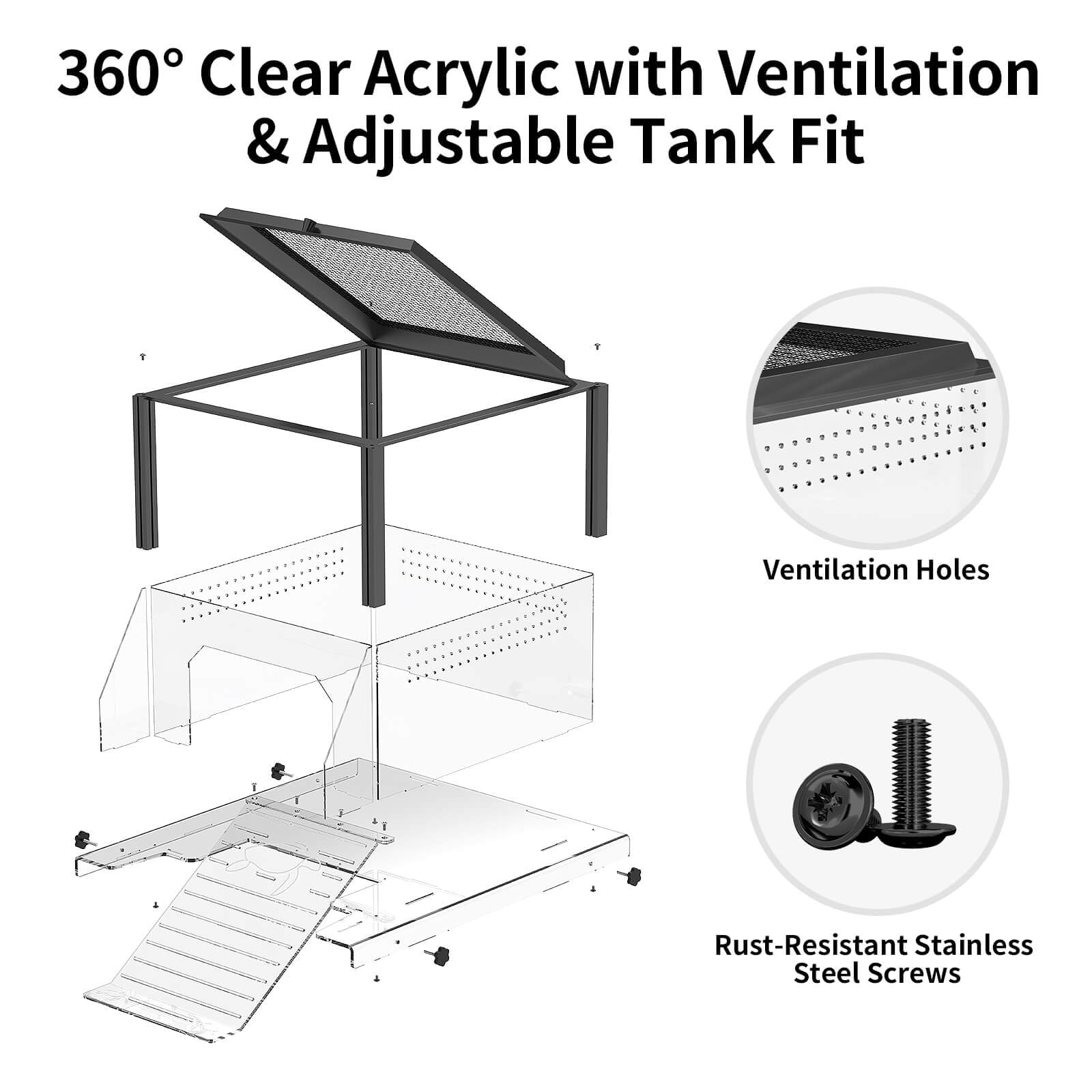 GYACS upgraded turtle basking platform fits 17-19 inch aquariums for larger habitats