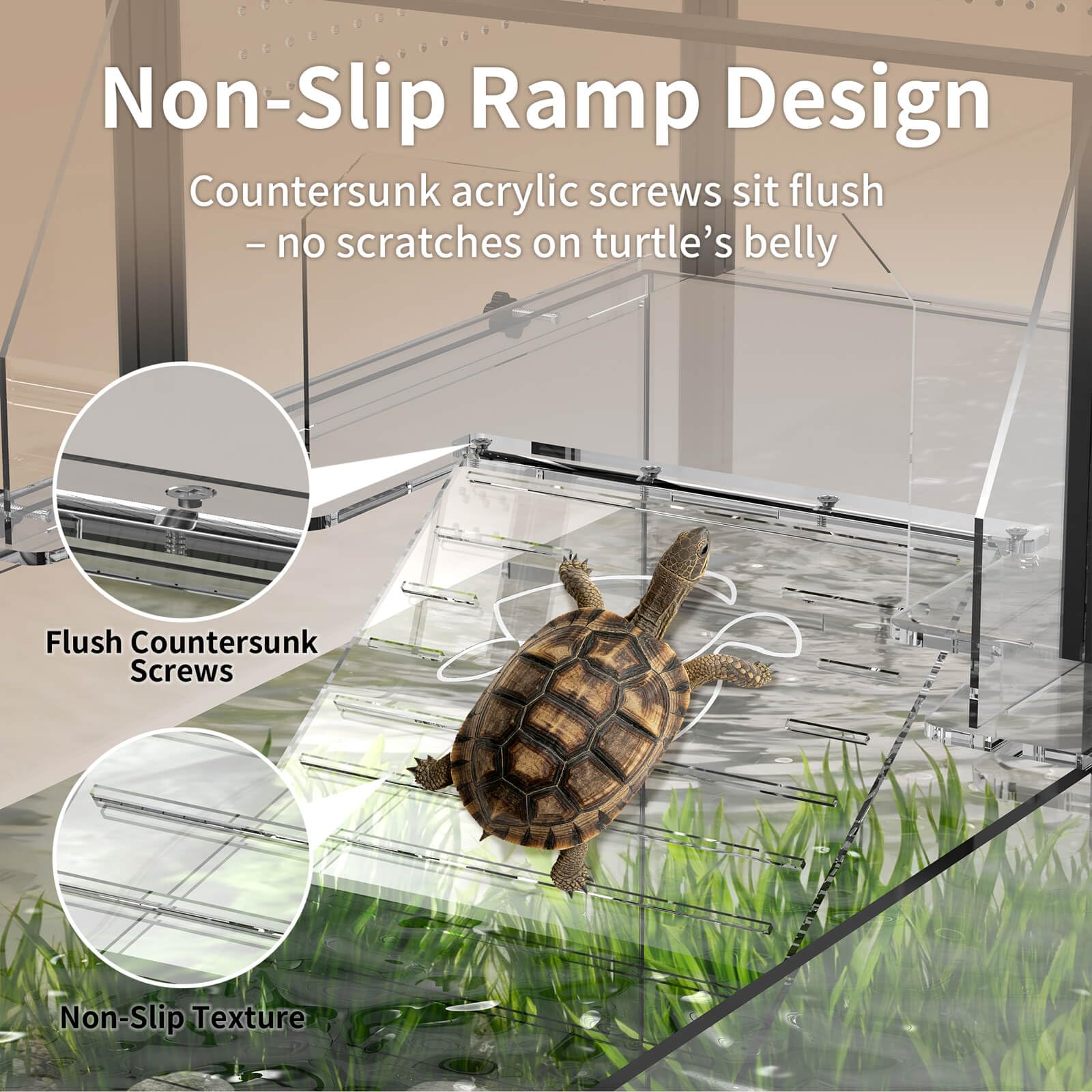 GYACS upgraded turtle basking platform ventilation holes improve airflow and reduce humidity