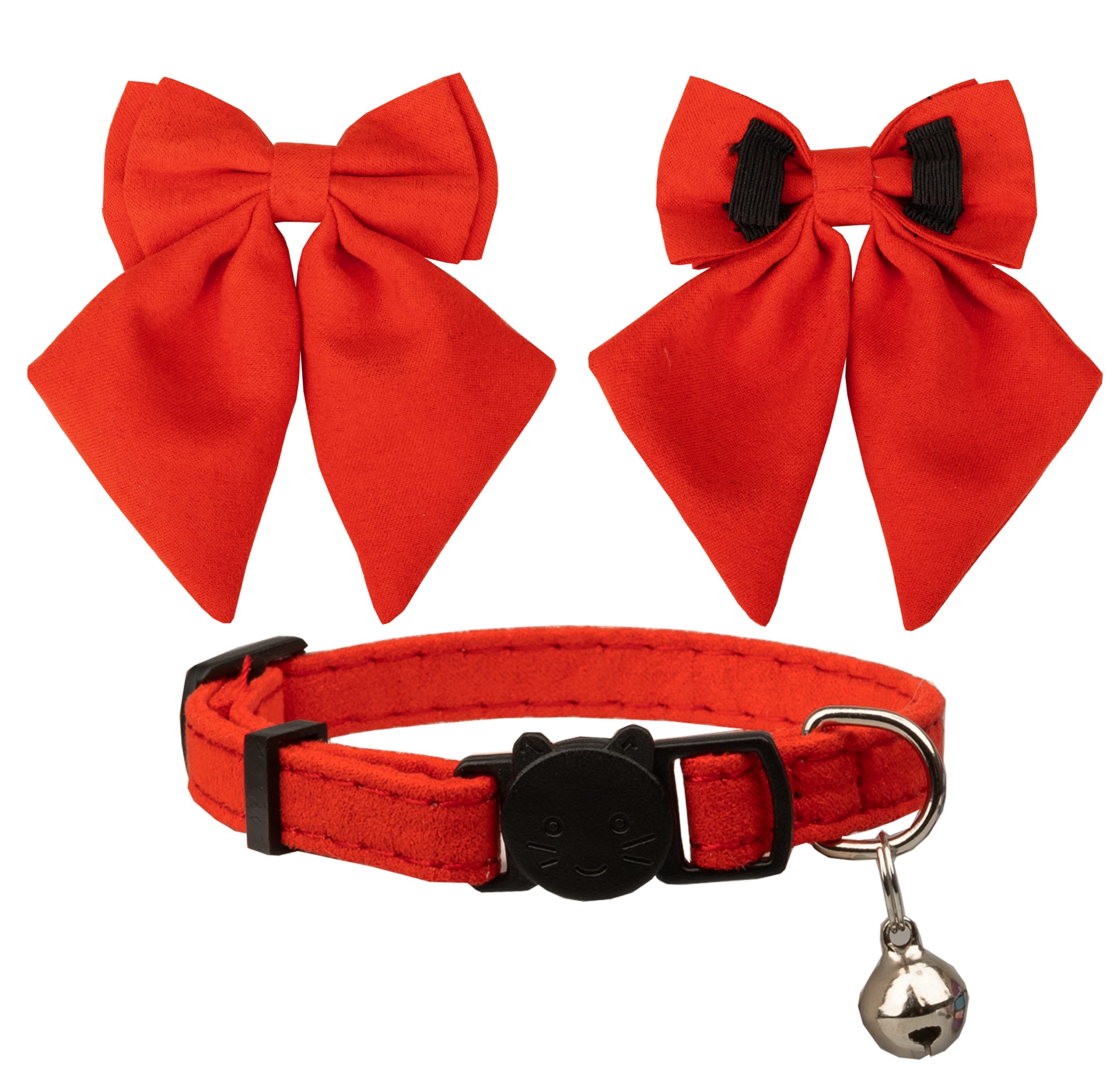 Gyapet cat collar bow red on cat showing cute removable bell for easy location
