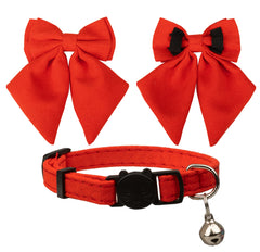 Gyapet cat collar bow red on cat showing cute removable bell for easy location