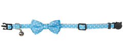Gyapet cat collar light blue patterns including dots and leopard