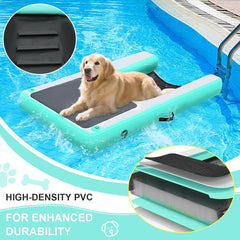 Gymodel dog ramp with heavy-duty PVC and reinforced mesh for durability.