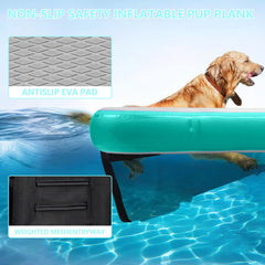 Gymodel ramp with D-rings for secure attachment on pools, docks, boats.