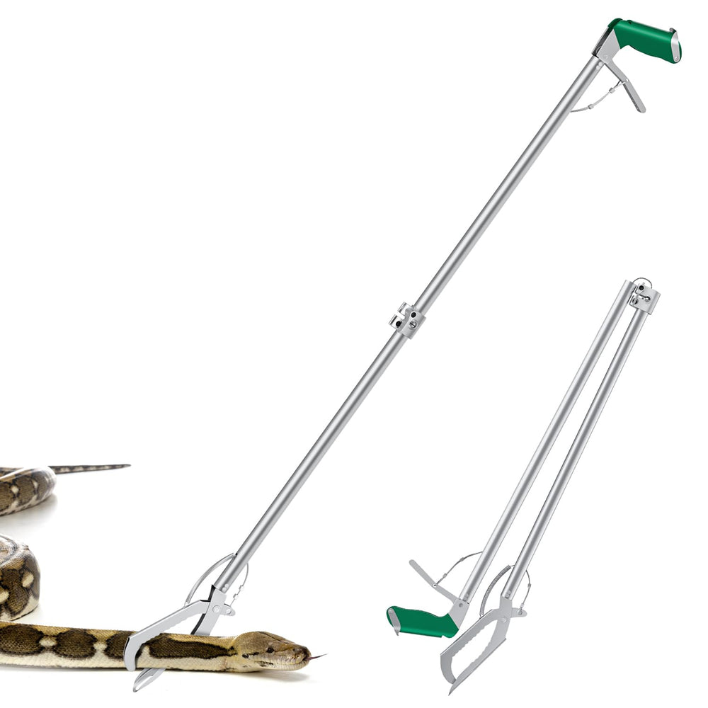 GYORGKSHI 60-inch snake tongs extended grip for safe remote snake capture.