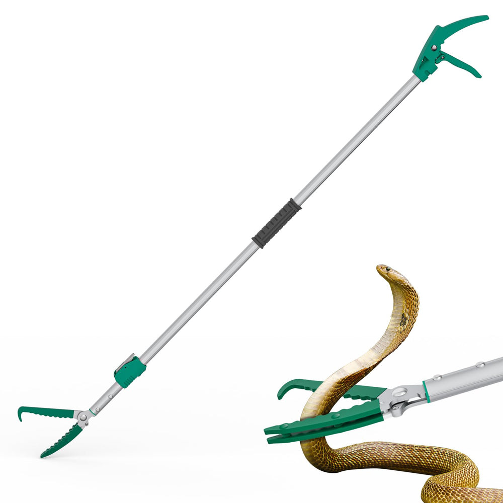 GYORGKSHI extendable snake grabber close-up showing the lock for safe operation
