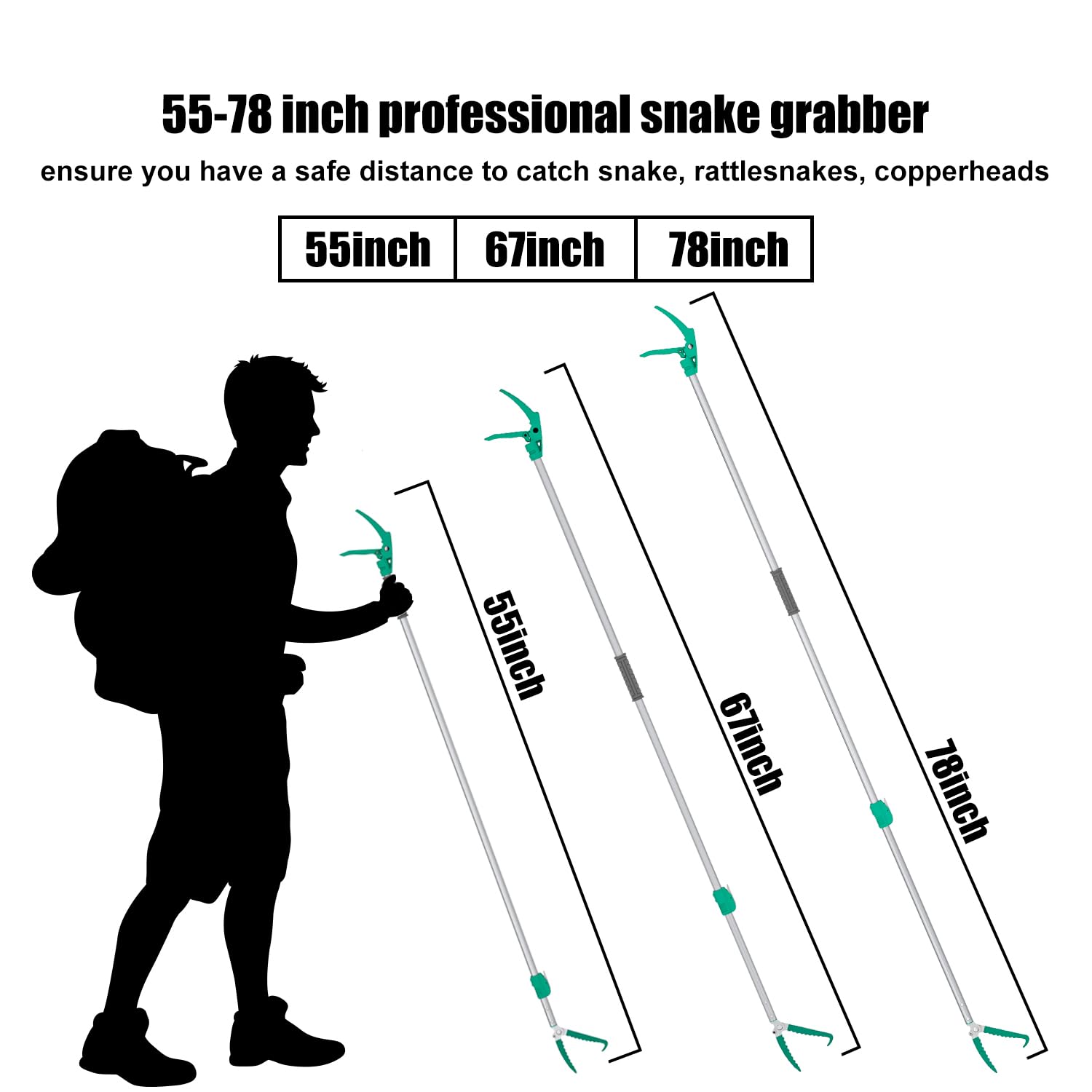 GYORGKSHI snake grabber with wide jaws demonstrates strong grip for secure capture