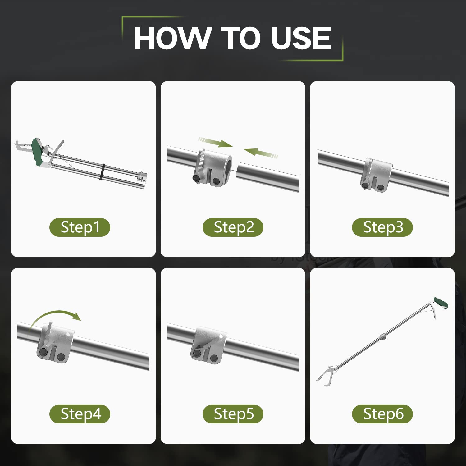 GYORGKSHI 60-inch reach doubles as a convenient pickup tool.