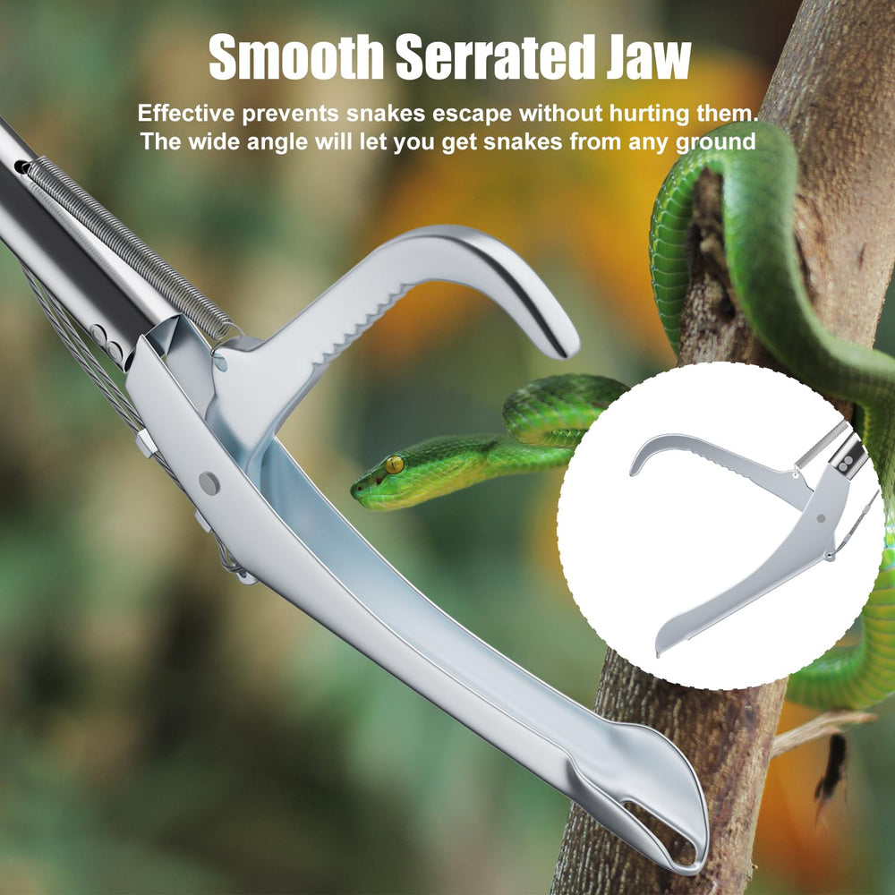 GYORGKSHI snake tongs smooth serrated jaw ensures strong grip with minimal harm