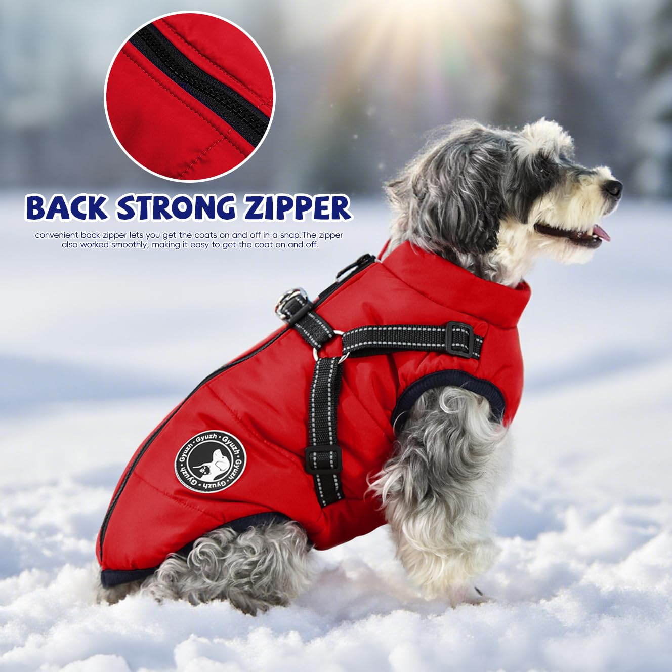 Gyuzh size chart guide helps choosing the right fit for any dog.