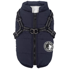 Gyuzh dog coat with harness waterproof jacket for all-weather protection.