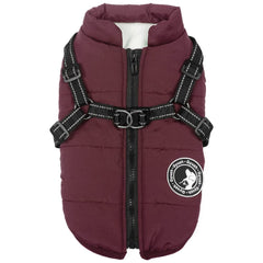 Gyuzh dog coat with harness waterproof outer layer for wet walks