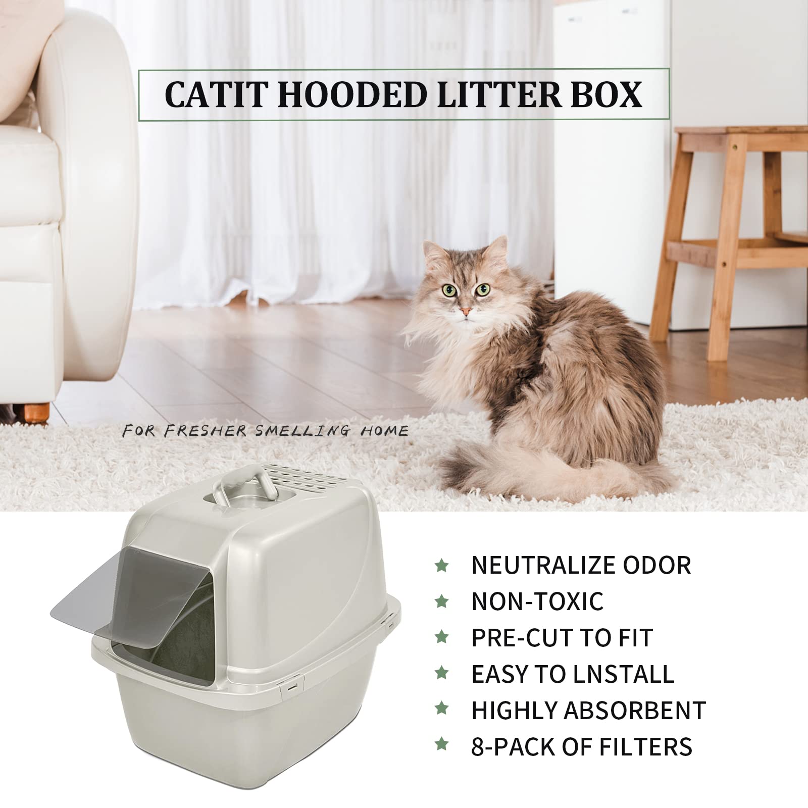 GZJoSum zeolite-pureness-f6 filter maintains clean litter space with reduced smells.