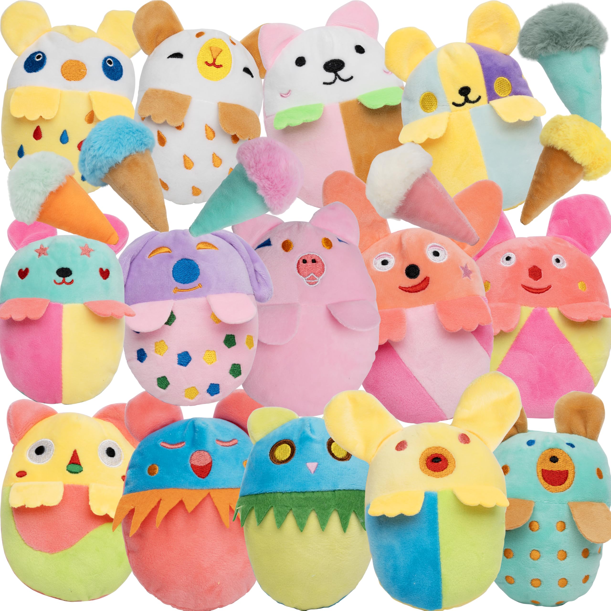 GZQKUSO 20-pack puppy toys with oval animal designs for small dogs.