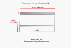 H2PRO 36-inch glass canopy back-strip cut-ready shows adjustable back strip for fit and easy installation.