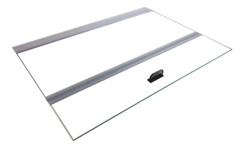 H2PRO Glass Canopy front view shows a two-piece design that helps reduce evaporation and keeps fish secure.