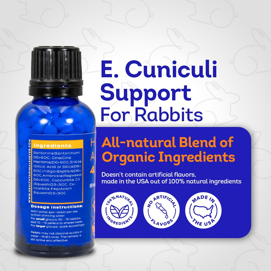 HealthyAnimals4Ever HA4E tablets being given to a rabbit for immune support during daily care