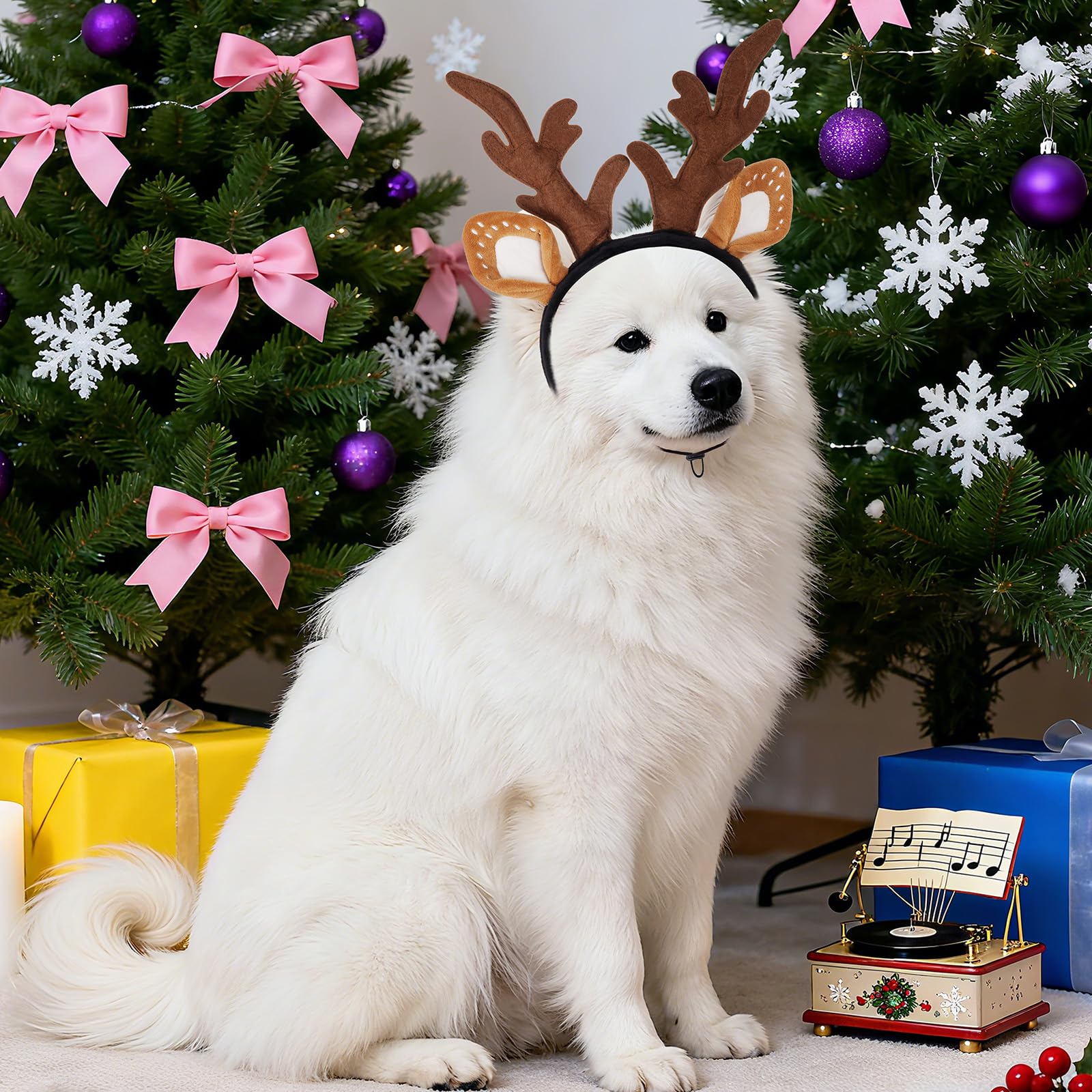 Haakong reindeer headband suited for Halloween and Christmas events.