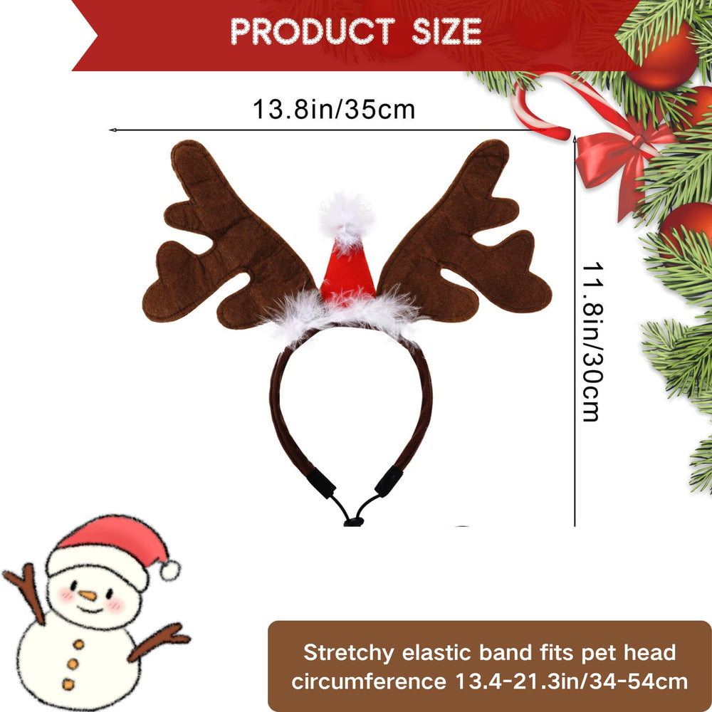 Haakong reindeer headband adjustable elastic strap ensures comfortable fit for small to medium dogs.