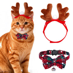 Haakong Reindeer Headband closeup shows comfortable fit for festive photos.