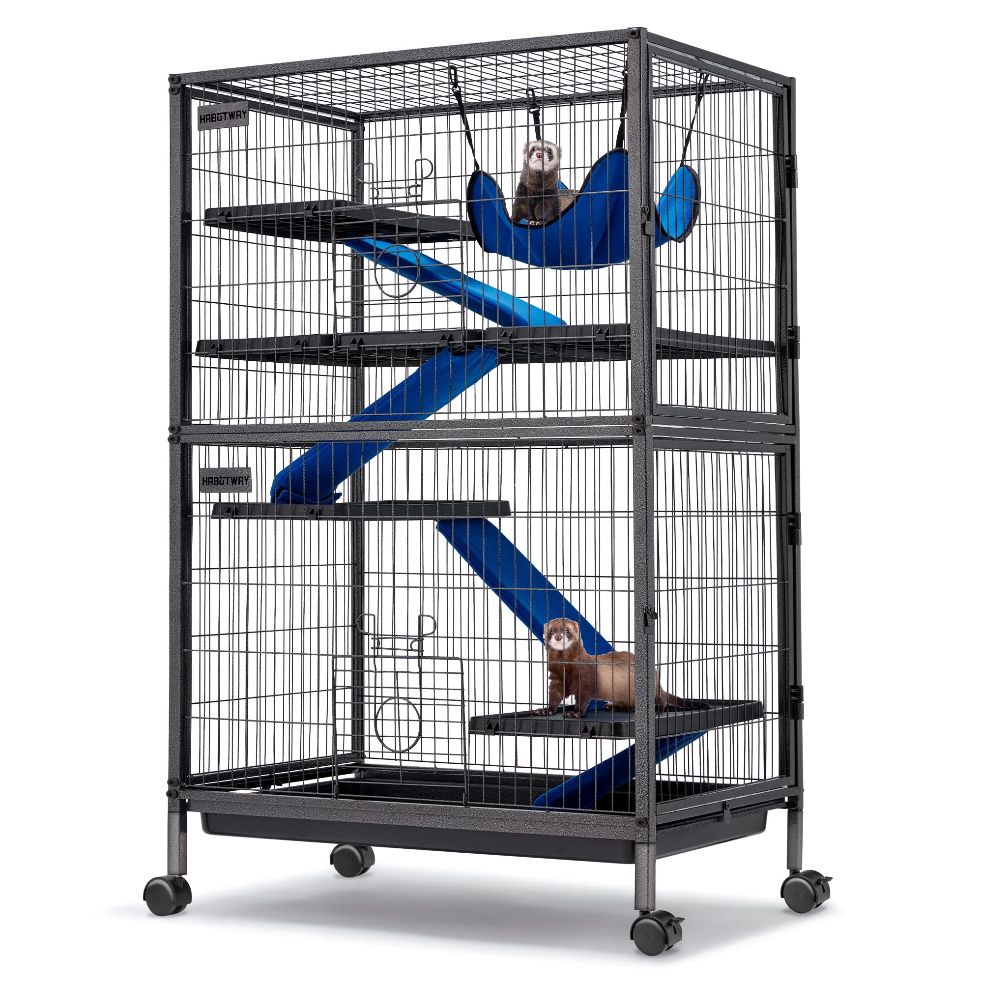 HABUTWAY 50H cage with rolling wheels enables easy relocation