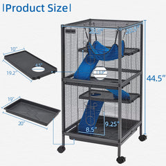 HABUTWAY critters nation cage includes a top hammock for enrichment.