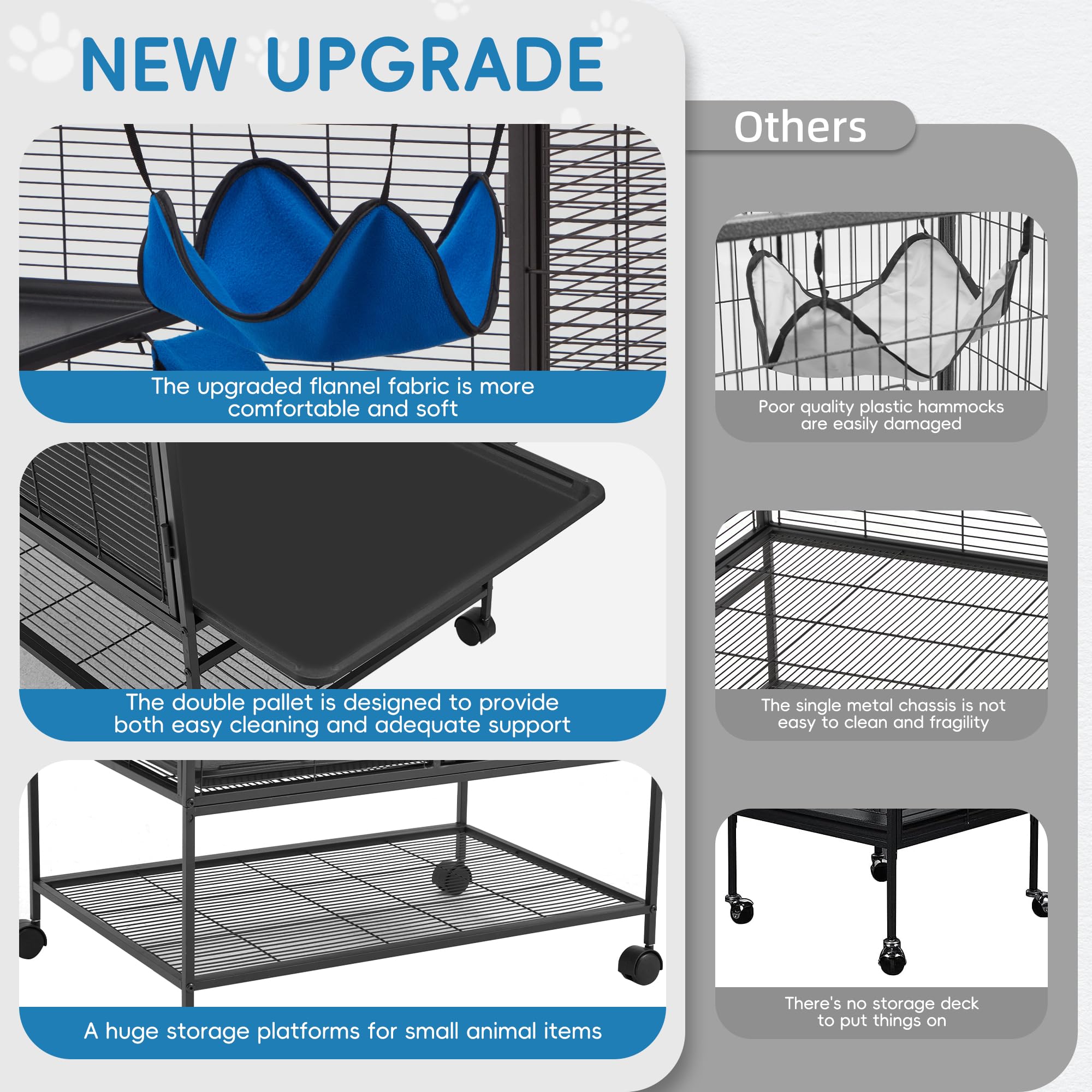 HABUTWAY ferret cage bar spacing 0.5-inch prevents escapes.
