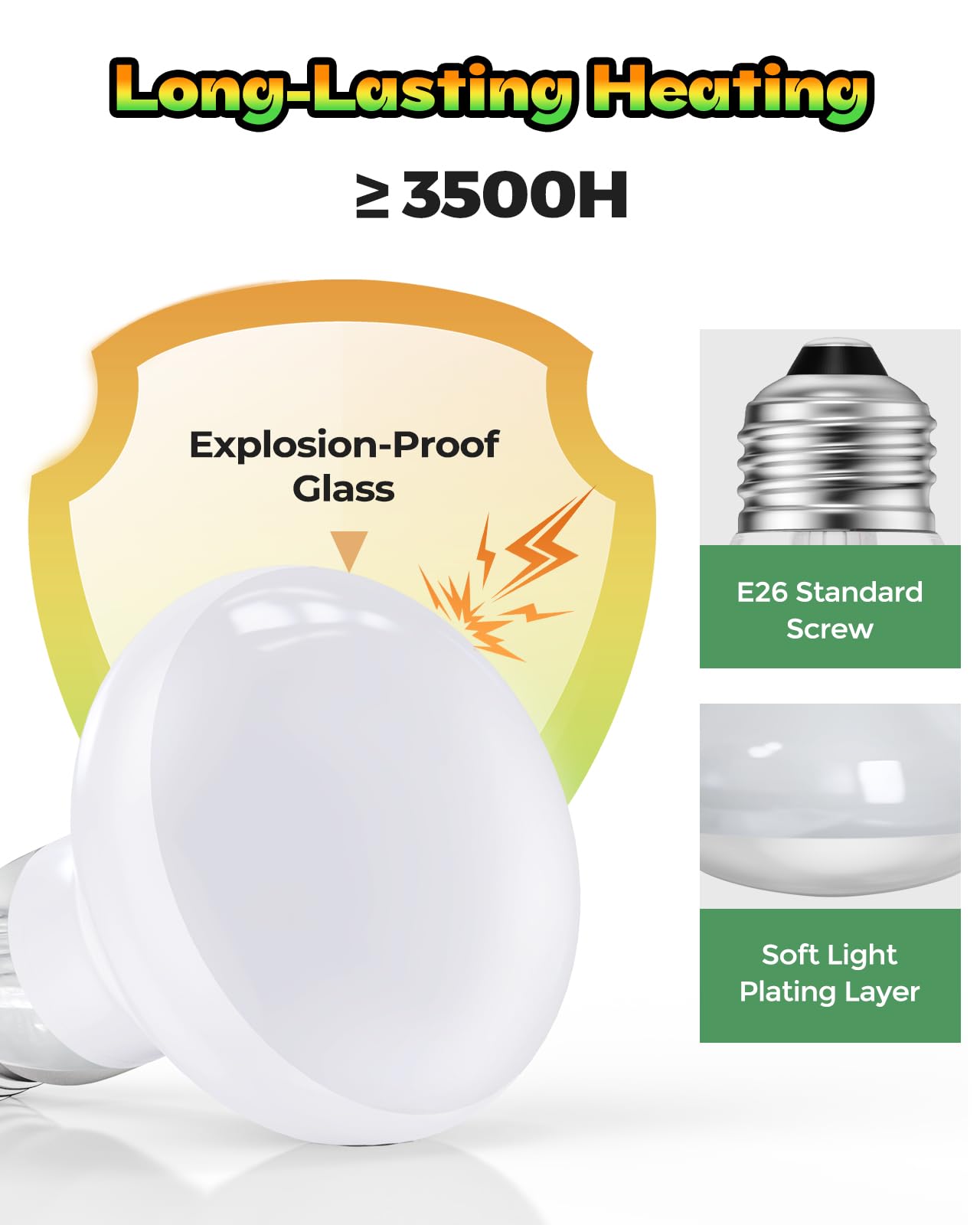 Haceryc reptile heat lamp installation on E26 base shows easy replacement and compatibility
