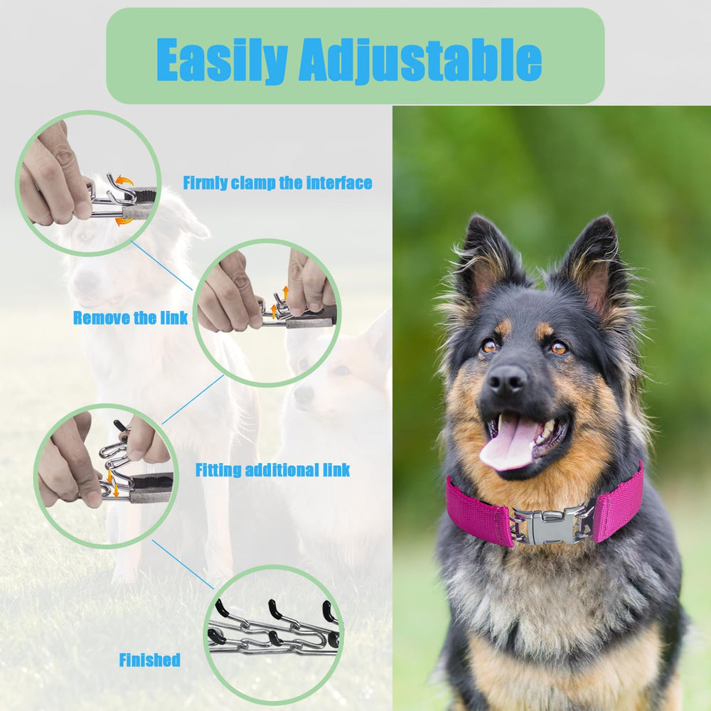 HAESINPA Prong Training Collar adjustable size with links for snug fit across dogs