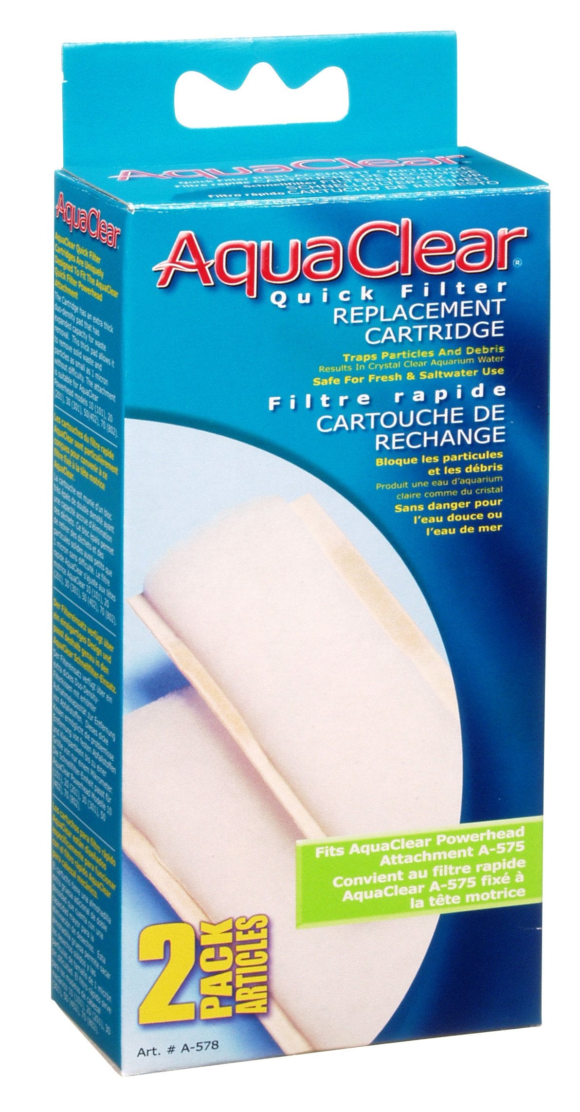 Hagen AquaClear refill cartridge 2-pack ready for replacement with expanded capacity for waste removal