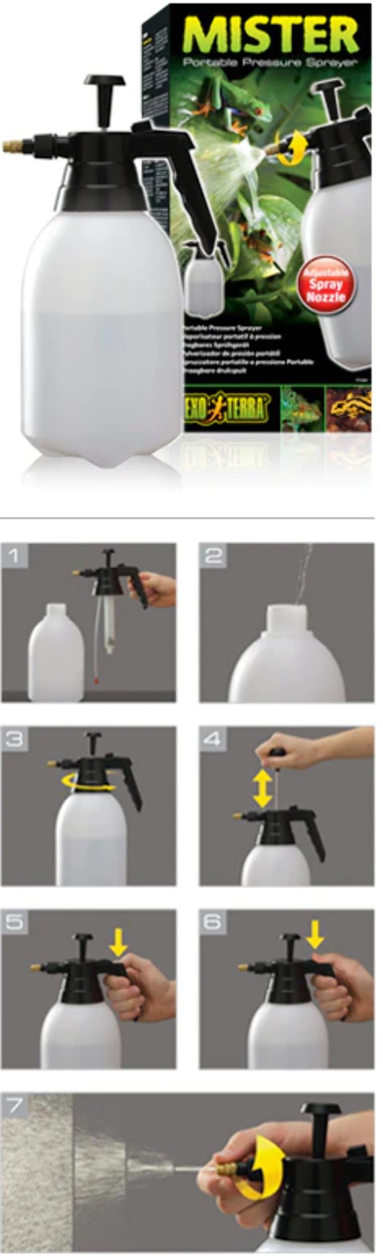 Hagen Exo Terra spray bottle featuring continuous spray lock for hands-free operation