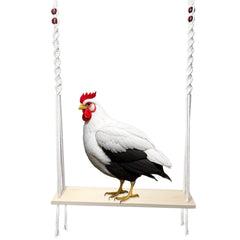 HahaMagic chicken swing board demonstrates sturdy natural wood for safe, engaging perches.