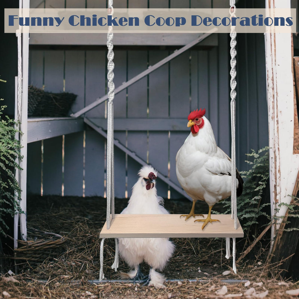 HahaMagic chicken swing installed in coop demonstrates easy tool-free setup.