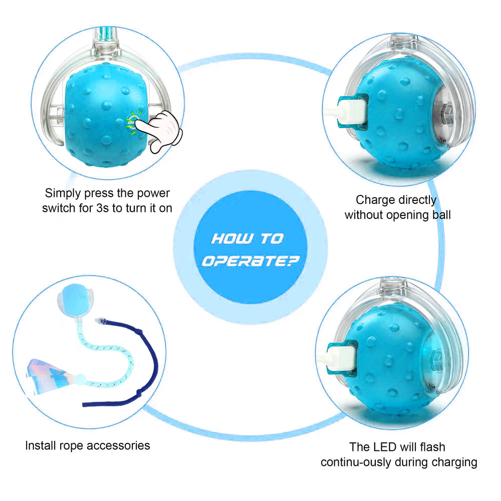 Hahbabya Interactive Cat Ball replaceable tails for extended play variety.