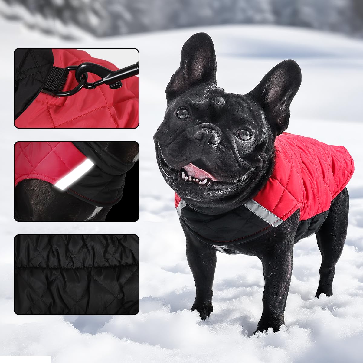 Hahbabya reflective leash hole improves safety with harness compatibility