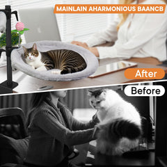 Haijunnm Double Cat Desk Bed breathable mesh surface supports airy comfort during work.