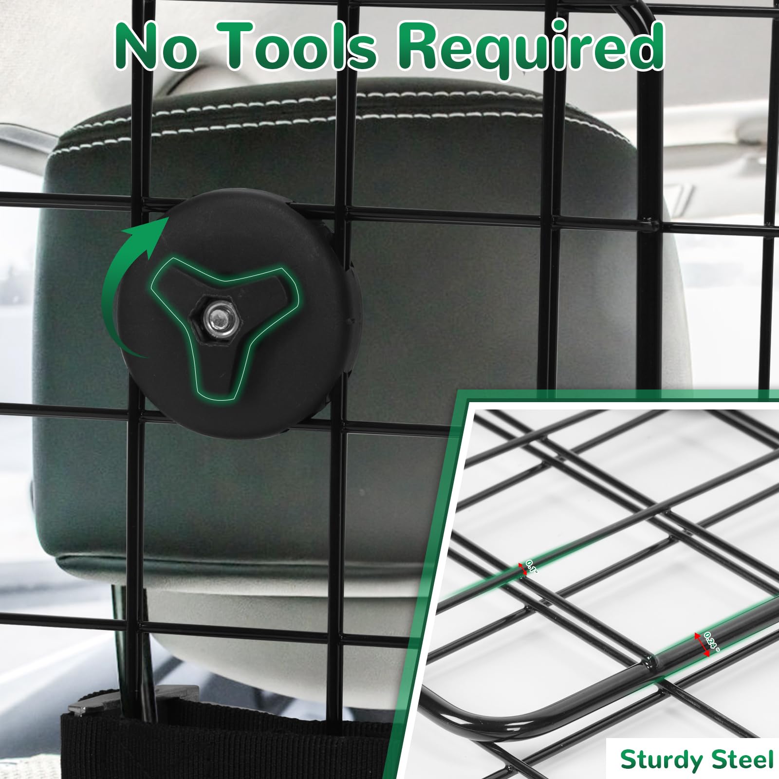 HAITRAL barrier in car view with pet behind the gate for safe travel