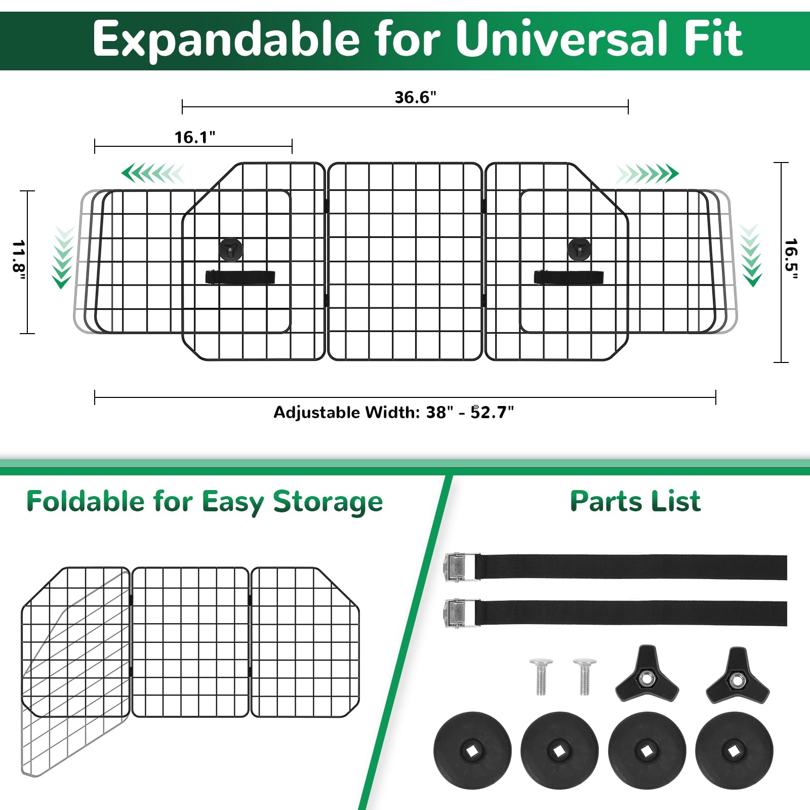 HAITRAL universal-fit barrier side panels extended for flexible vehicle fit