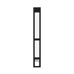 Hakuna Pets black glass patio pet door front view highlights clear outdoor visibility for pets