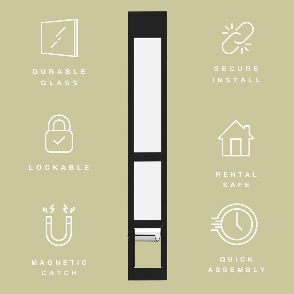Hakuna Pets locking panel close-up shows secure pet access control