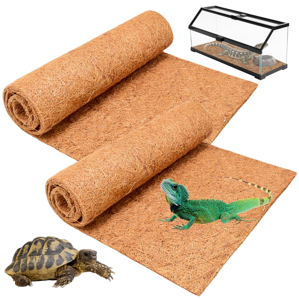 Halatool reptile carpet 12x30 natural coir close-up highlighting breathable bedding for reptiles.