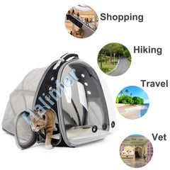 halinfer Back Expandable Cat Backpack Carrier multiple vent holes provide airflow to keep pets comfortable.