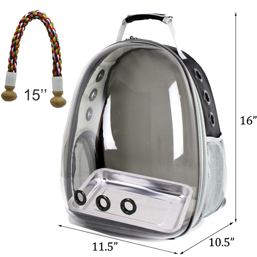 halinfer Bird Traval Carrier Backpack transparent shell for easy checks