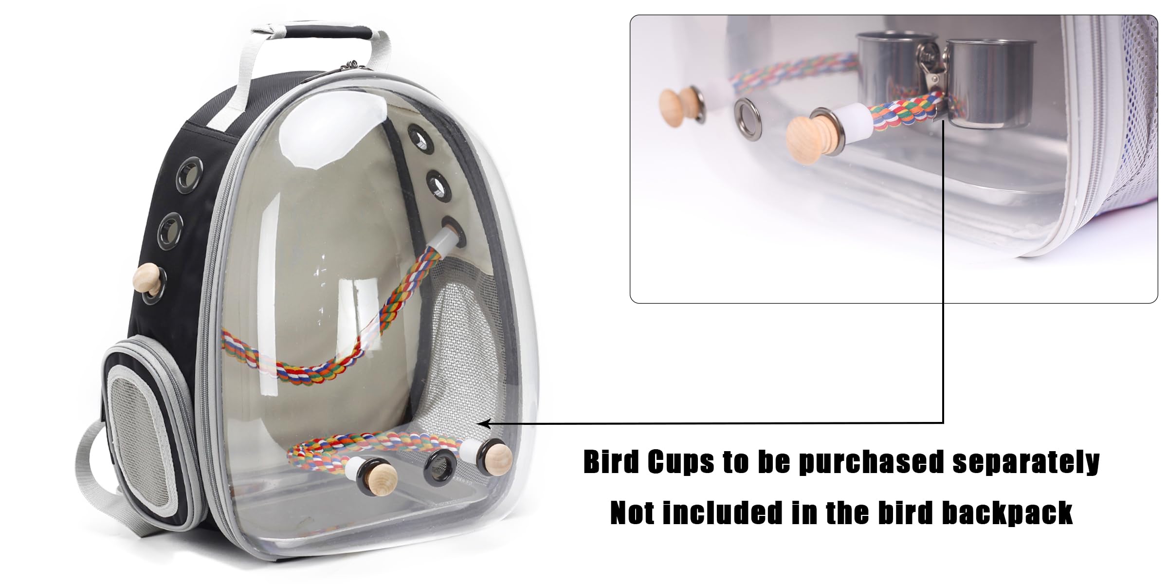 halinfer Bird Traval Carrier Backpack padded double strap for comfort