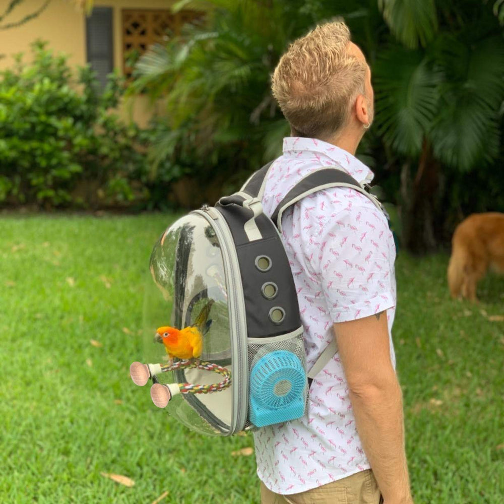 halinfer Bird Traval Carrier Backpack top soft handle for one-handed carry