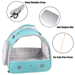 halinfer budgie-travel-carrier soft-mat and perch provide a comfy ride